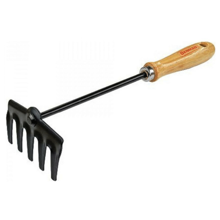 5-PRONGS HAND RAKE WITH WOODEN HANDLE BENMAN
