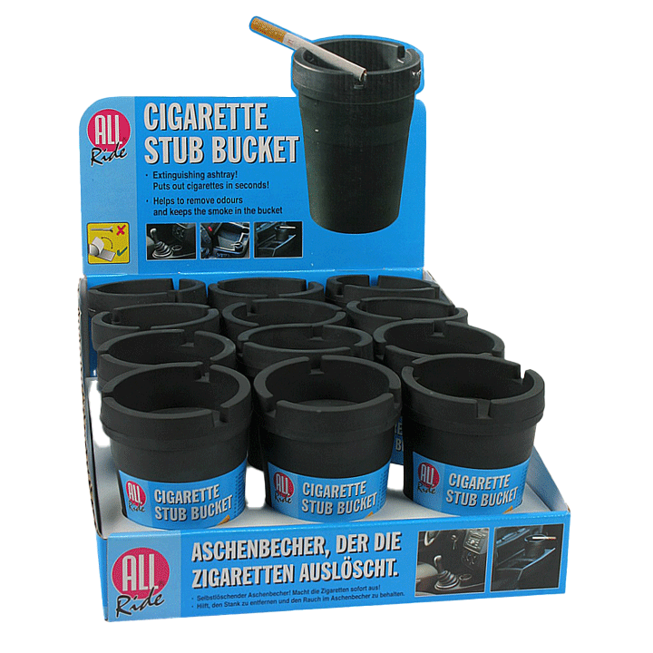 ASHTRAY FLOWERPOT(12) BLACK