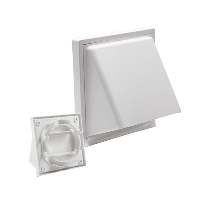 VENTILATION GRILL ABS ? 10-12CM RECESS MOUNTING + HOOD WHITE