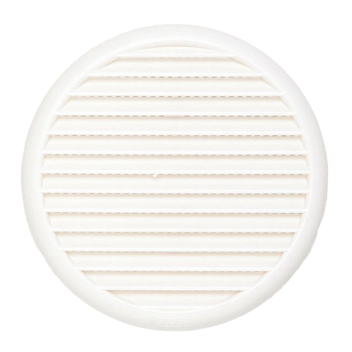VENTILATION GRILL ABS ? 8-12.5CM RECESS MOUNTING + CLIP + NET WHITE