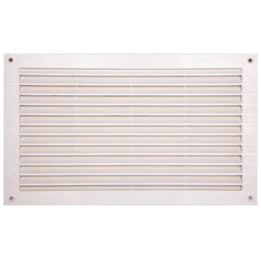 VENTILATION GRILL ABS 18.6X33.4CM RECESS MOUNTING + NET WHITE