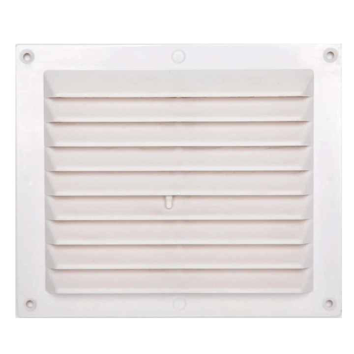 VENTILATION GRILL ABS 24X24CM SCREW MOUNTING + NET WHITE