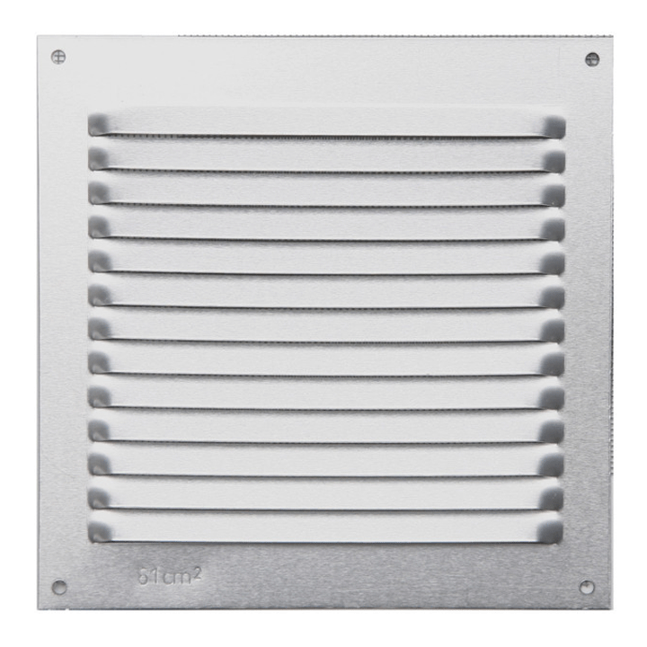VENTILATION GRILL INOX 0.8MM 20X20CM + NET