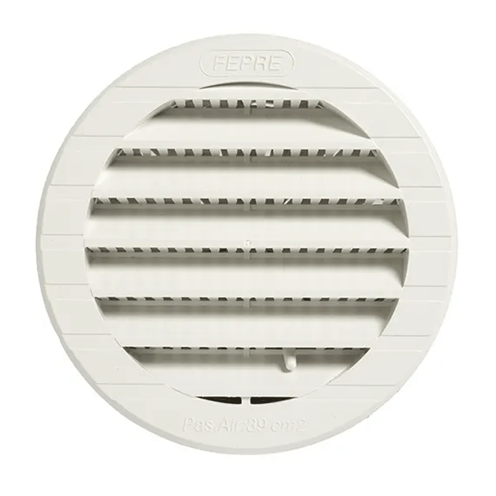 VENTILATION GRILL ABS TO RECESSED REGULATED W/NET WHITE Ø 9.4