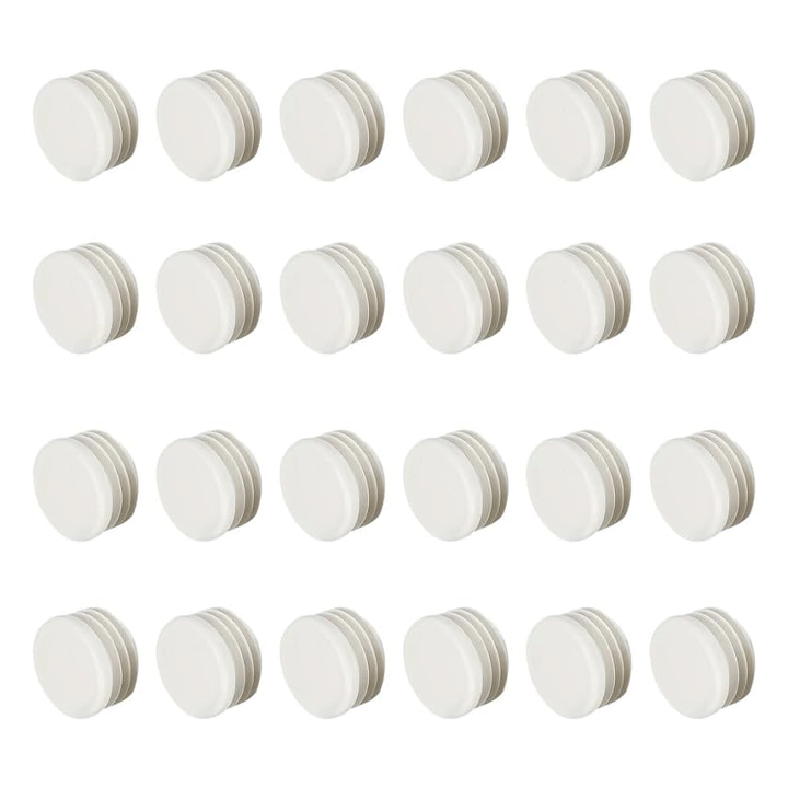 TUBE CAPS ROUND WHITE 38MM