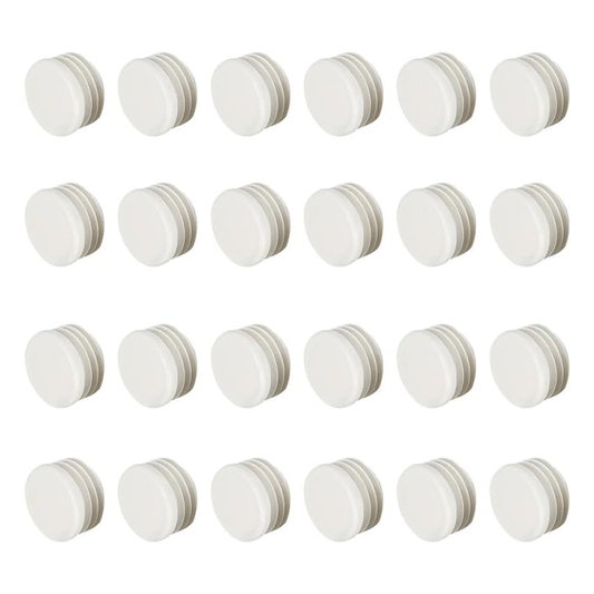 TUBE CAPS ROUND WHITE 38MM