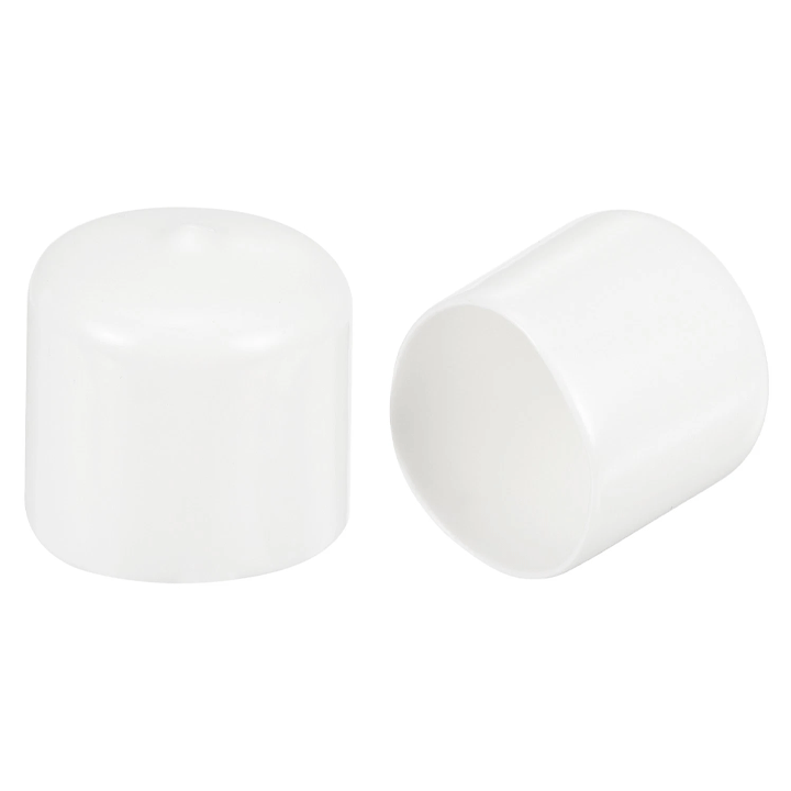 TUBE CAPS ROUND WHITE 34MM