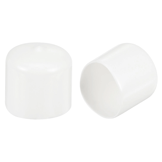 TUBE CAPS ROUND WHITE 34MM