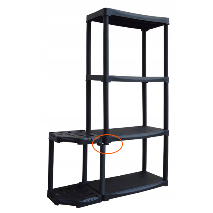 BROOM HOLDER 2 LEVELS SHELF + SHELF WITH 4 LEVELS