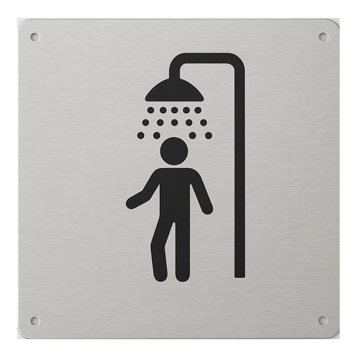 SIGN SHOWER 8.3X8.3 ALUMINIUM