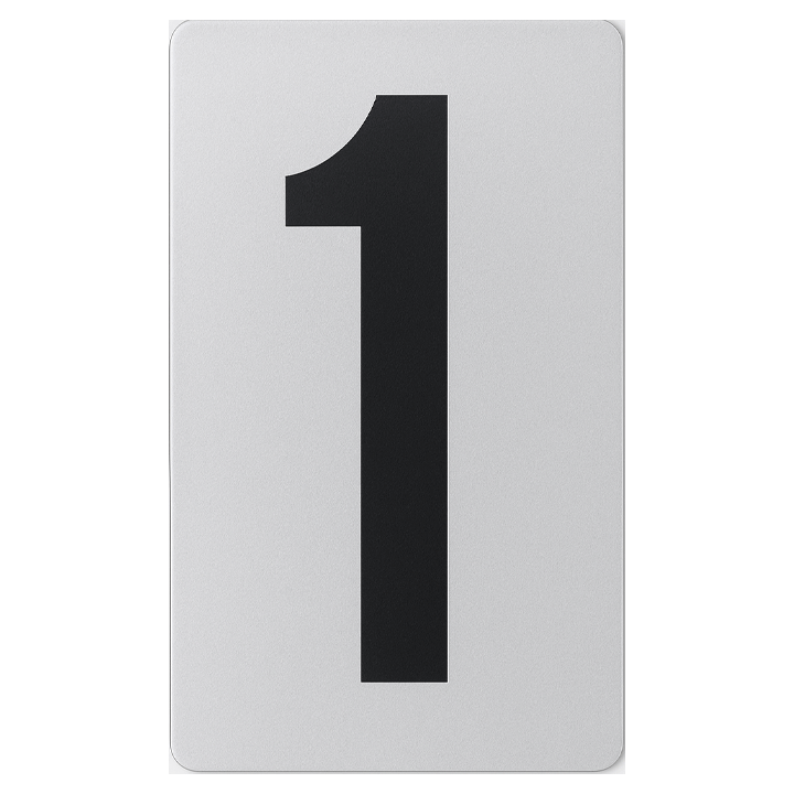 SIGN HOUSE NUMBER "1" 6X4 SILVER