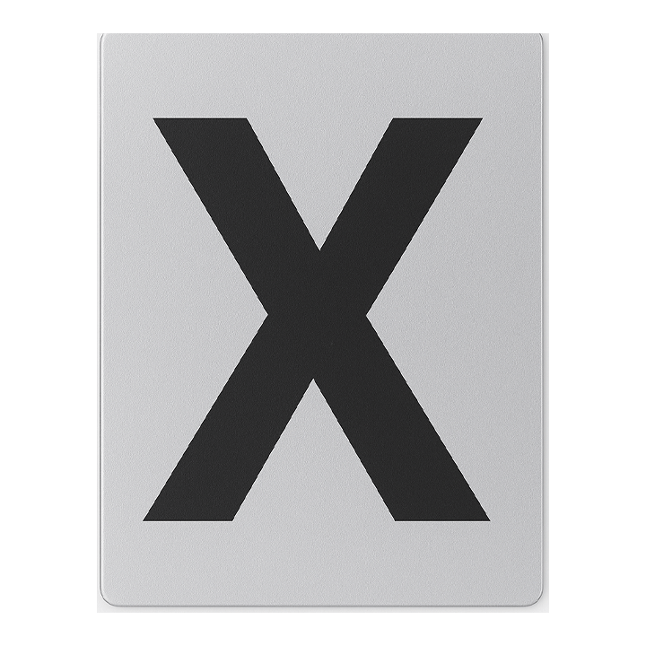 SIGN HOUSE LETTER "X" 4X3 SILVER