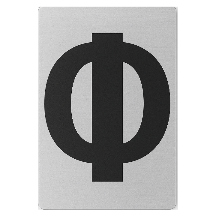 SIGN HOUSE LETTER "Φ" 4X3 SILVER