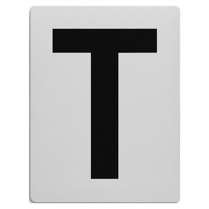 SIGN HOUSE LETTER "T" 4X3 SILVER