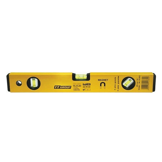 MAGNETIC SPIRIT LEVEL WITH 3 VIALS 60CM FF GROUP