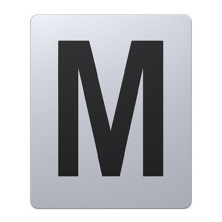 SIGN HOUSE LETTER "M" 4X3 SILVER