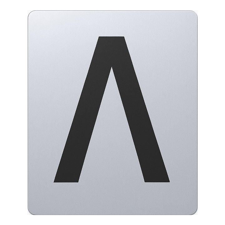 SIGN HOUSE LETTER "Λ" 6X4 SILVER