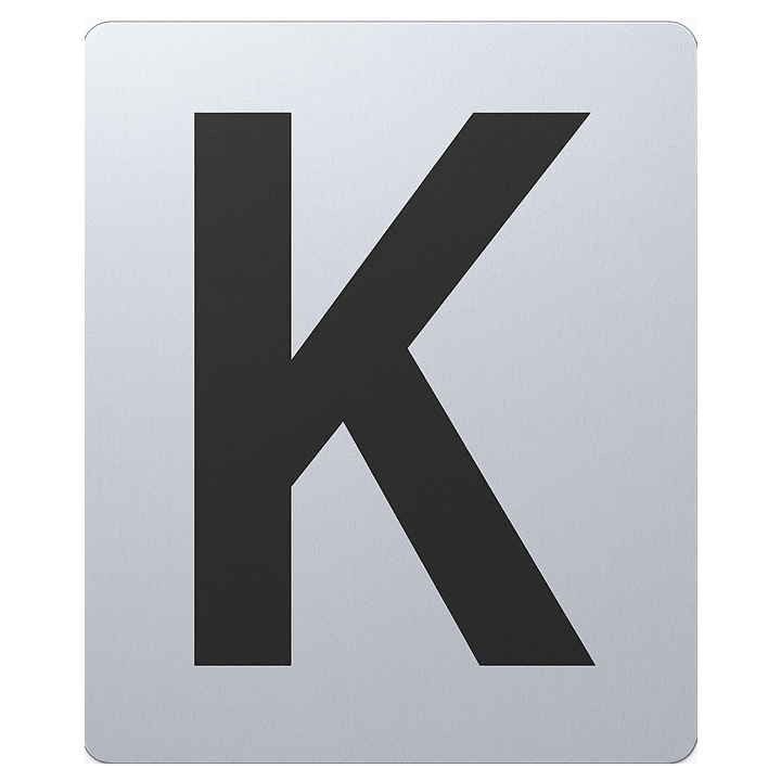 SIGN HOUSE LETTER "K" 6X4 SILVER