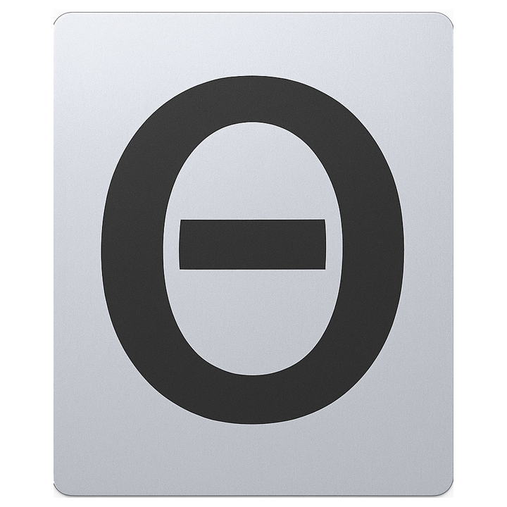 SIGN HOUSE LETTER "Θ" 4X3 SILVER