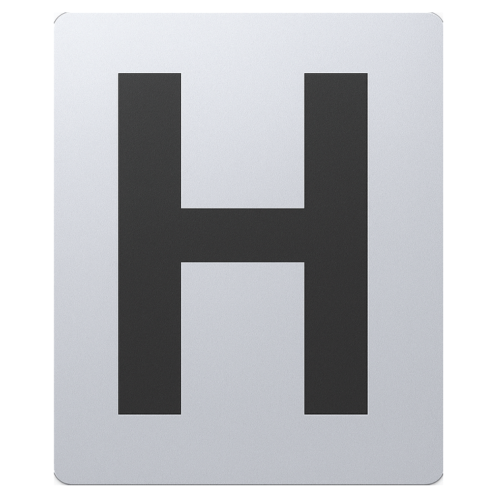 SIGN HOUSE LETTER "H" 6X4 SILVER