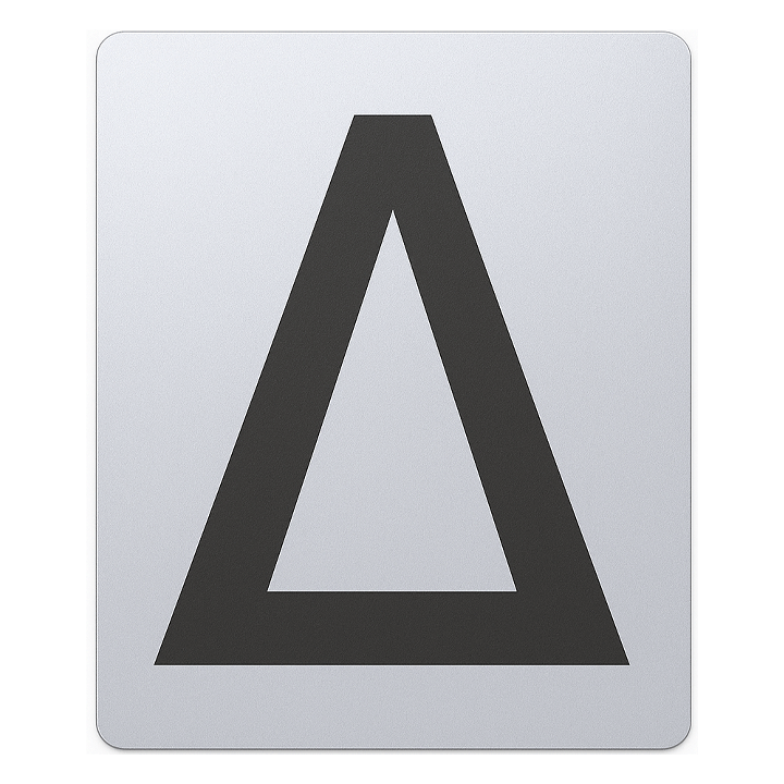 SIGN HOUSE LETTER "Δ" 4X3 SILVER