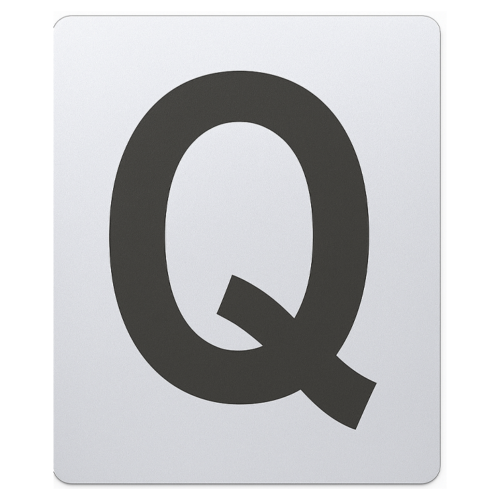 SIGN HOUSE LETTER "Q" 4X3 SILVER