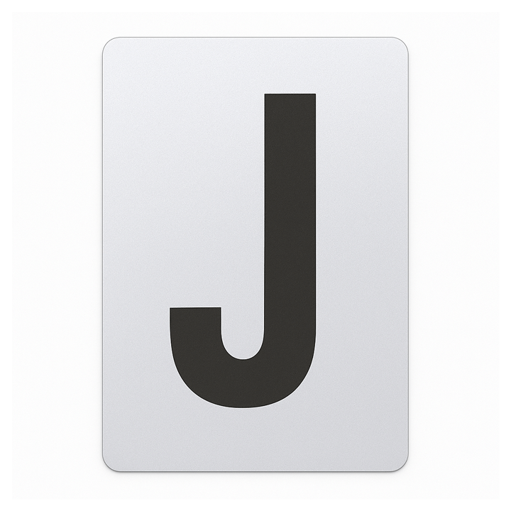 SIGN HOUSE LETTER "J" 4X3 SILVER