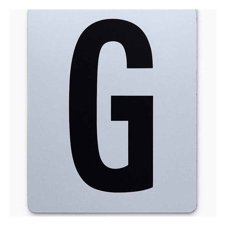 SIGN HOUSE LETTER "G" 6X4 SILVER