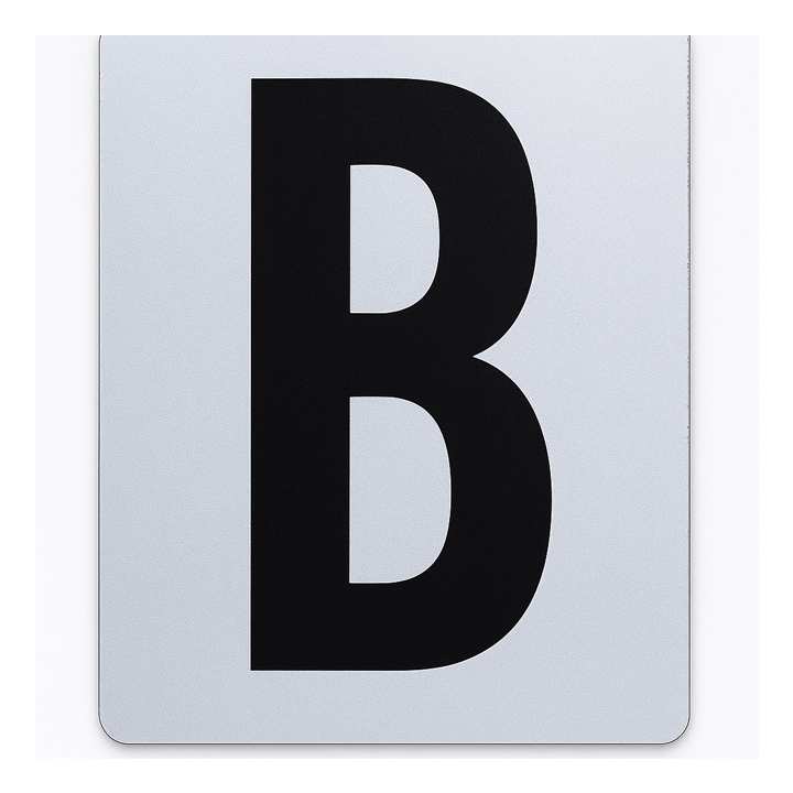 SIGN HOUSE LETTER "B" 4X3 SILVER