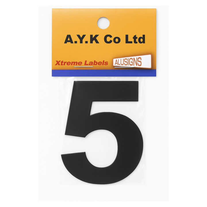 SIGN PVC HOUSE NUMBER "5" 15CM