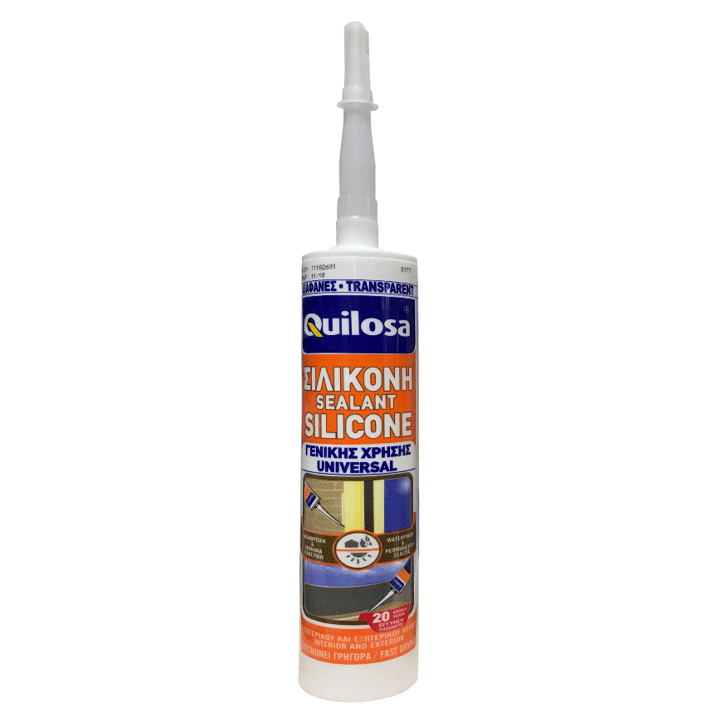 SEALANT SILICONE UNIVERSAL TRANSPARENT 280ML QUILOSA