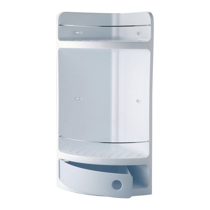 CORNER SHELF WITH DRAWER WHITE TATAY