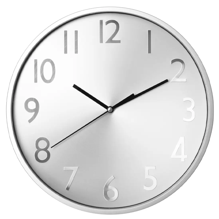 SILV PLAST/MET CLOCK ANAE D30