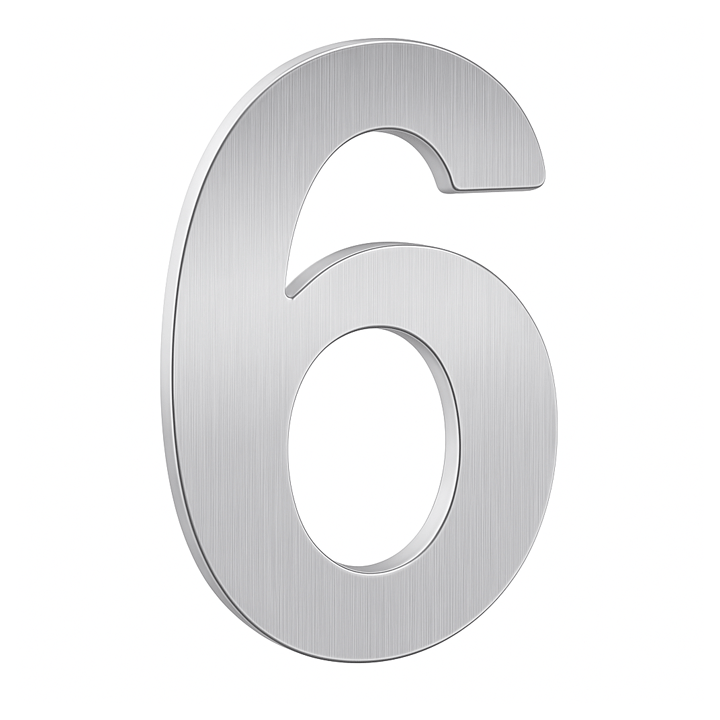 NUMBER ST/ST NICKEL 4" NO. 6