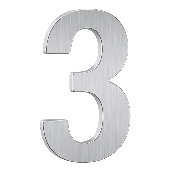 NUMBER ST/ST NICKEL 4" NO. 3
