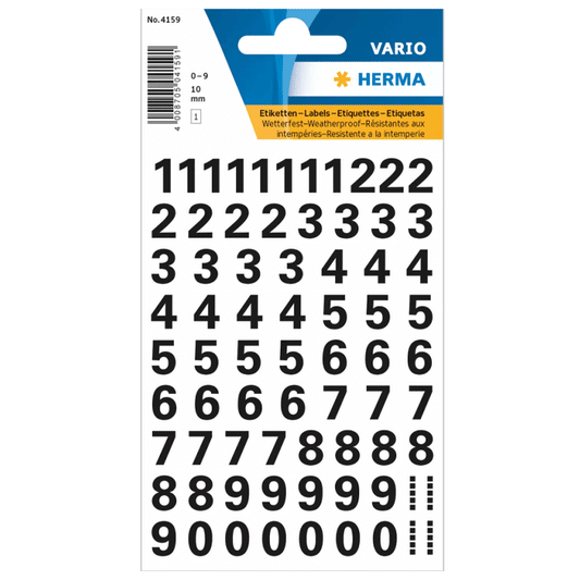 HERMA NUMBERS BLACK 10MM 4159