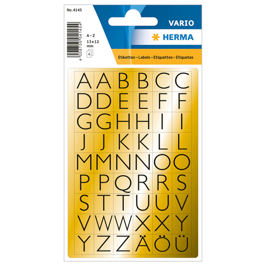 HERMA LETTERS 13X12MM GOLD FOIL 4145