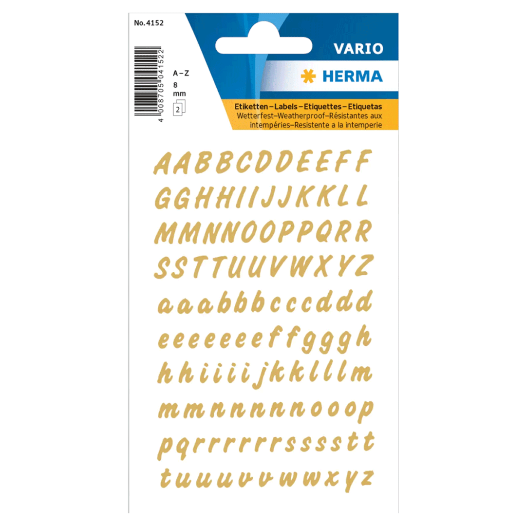 HERMA LETTERS 8MM TRANS. FILM GO 4152