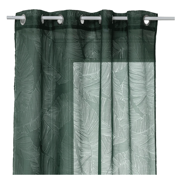 NET CURTAIN LEAF GRN 140X240