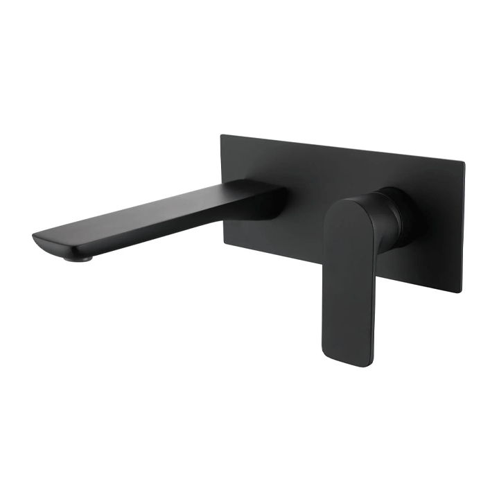 SECRET WASH BASIN WALL CONCEALED MIXER SET WITH VALVES BLACK MAT PD35-04B