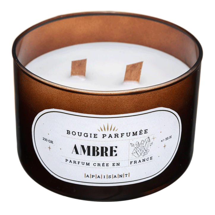 SNOW AMB GLASS CANDLE 470G