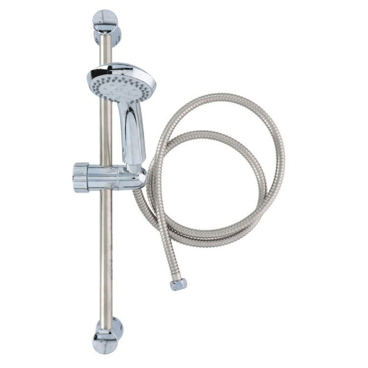 SHOWER HEAD D8CM L52CM ABS/SS 6/6 5F 150CM HOSE & BAR