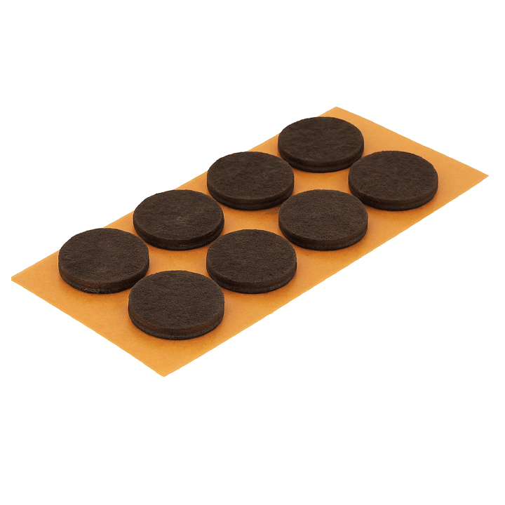 FELT PADS ADHESIVE 40MM 2PCS BROWN