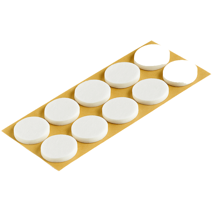 FELT PADS ADHESIVE 24MM 8PCS WHITE