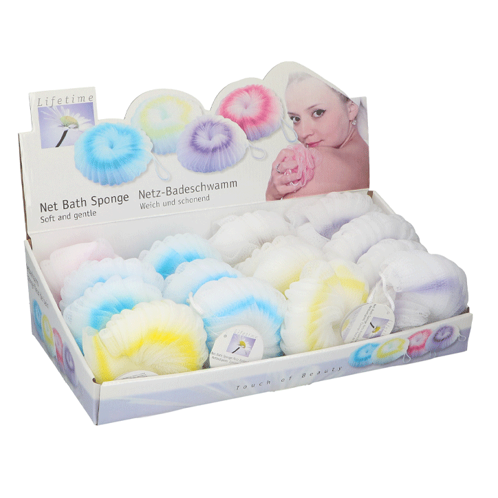 BATH SPONGE 4ASS CLR 50GR