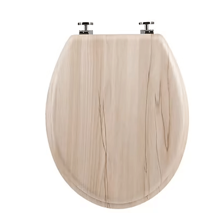 TOILET SEAT LIGHT WOOD + ZINC