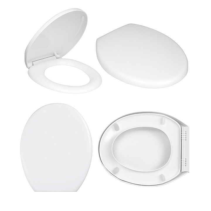 TOILET SEAT WHITE PLASTIC PP S/C
