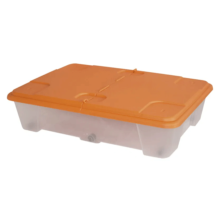 STORAGE BOX TRANSPARENT BOTTOM ORANGE COVER