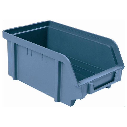 PLASTIC PETROL BLUE BIN 103X166X73MM