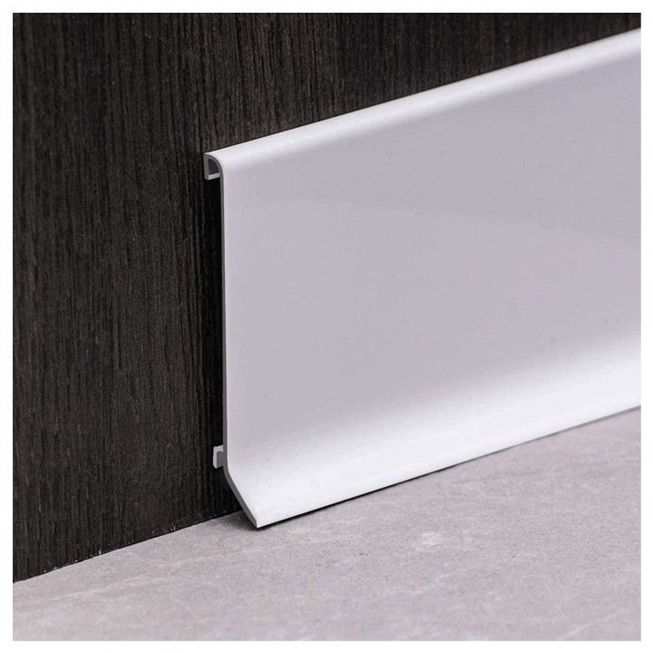 ALUMINIUM SKIRTING 60 60MM WHITE WITH ADHESIVE 2M
